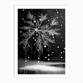 Water, Snowflakes, Black & White 1 Art Print