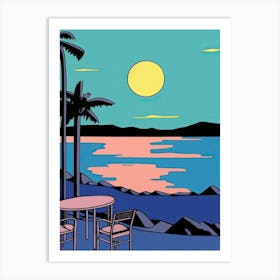 Minimal Design Style Of Miami Beach, Usa 7 Art Print