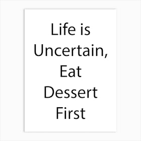 Funny Food Quote 8 Art Print