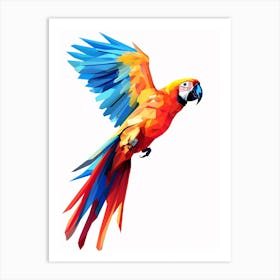 Colourful Geometric Bird Macaw 3 Art Print