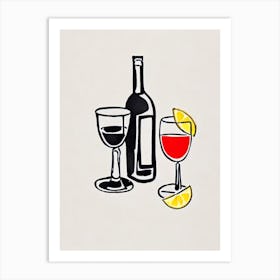 Picasso Line Drawing Cocktail Poster Art Print