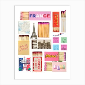 France Matchbook Art Print