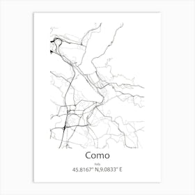 Como,Italy Minimalist Map Art Print