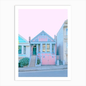Gingerbread Painted Lady Pink House In San Francisco Art Print
