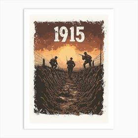 Aihrgdesign A Vintage Poster Depicting Soldiers In The Trench F119c8c2 56cc 46b1 Ace4 6feefe10cbfe 1 Art Print