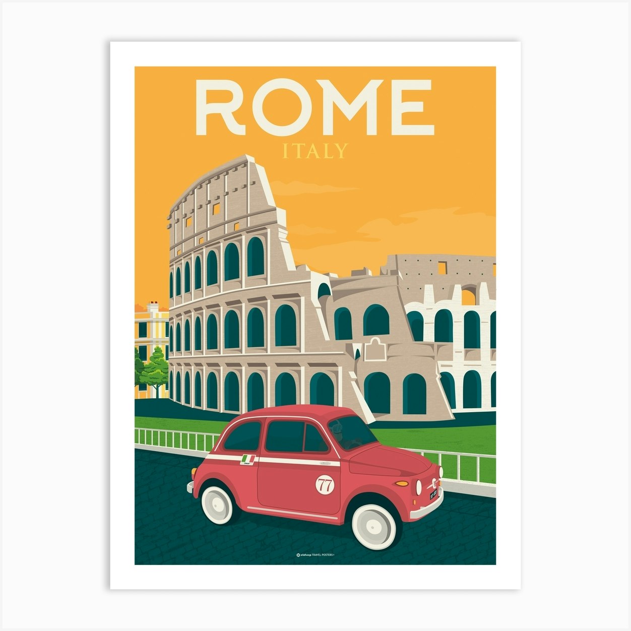 Gods Sydøst Kælder Rome Colosseum Italy Art Print by Olahoop Travel Posters - Fy
