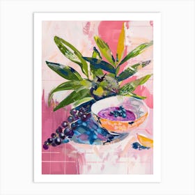 Pink Breakfast Food Acai Bowl 3 Art Print