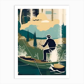 Fishing In The Woods Art Print