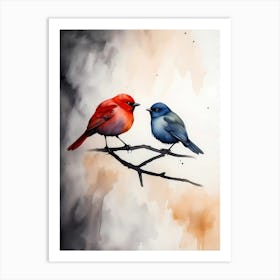 Birds On A Branch Art Print