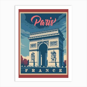 Vintage Travel Poster For Paris France Art Print