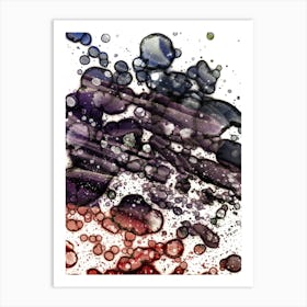 Watercolor Abstraction Purple Spots 1 Art Print