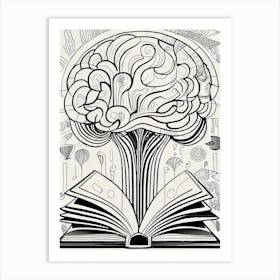 Brain Drawing Art Print