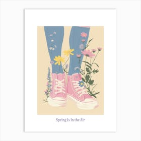 Spring In In The Air Pink Sneakers And Flowers 8 Art Print