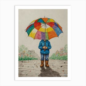 Child With Umbrella Art Print