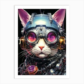 Cat With Goggles Art Print