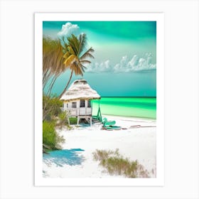 Isla Holbox Mexico Soft Colours Tropical Destination Art Print