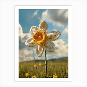 Daffodil Knitted In Crochet 3 Art Print