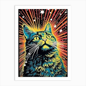 Galactic Purrzone, Psychedelic Cats series Art Print