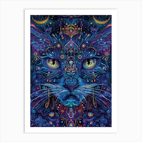 Psychedelic Cat 3 Art Print