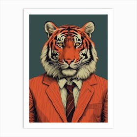 Tiger Illustrations Wearing A Business Suite 2 Art Print