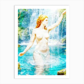 Goddess Of Aphrodite In Lake Poster