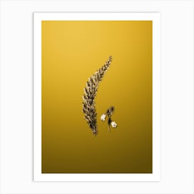 Gold Botanical Bell Bearing Heath Flower Branch on Mango Yellow n.3423 Art Print