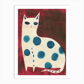 Polka Dot Cat 13 Art Print