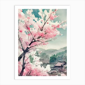 Sakura Blossom Painting Art Print