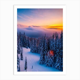 Åre, Sweden Sunrise Skiing Poster Art Print