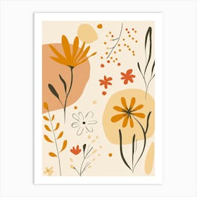 Abstract Florals 1 Art Print