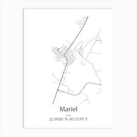 Mariel,Cuba Minimalist Map Art Print