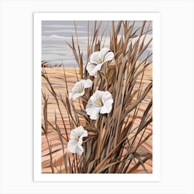 Flax Flower 4 Flower Painting Art Print