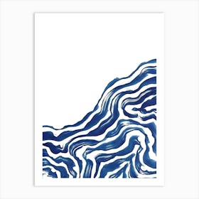 Blue And White Wave Art Print