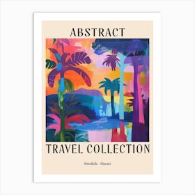 Abstract Travel Collection Poster Honolulu Usa 1 Art Print