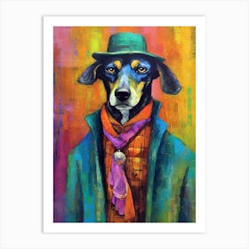 Chic Canine Tails; A Dog 'S Oil Brushed Affair Art Print