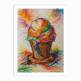 Ice Cream Cone 100 Art Print