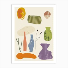 Cute Objects Abstract Illustration 25 Art Print