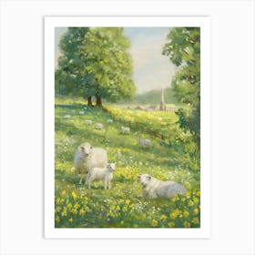 Sheep In The Meadow Art Print