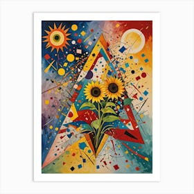 Rainbow Sunflowers no2 Art Print