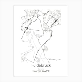 Fuldabruck,Germany Minimalist Map Art Print