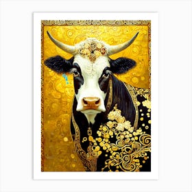 Holy Cow in the Style of Gustav Klimt 1 Art Print