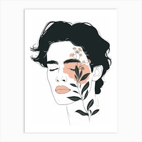 Face With Flowers Art Print