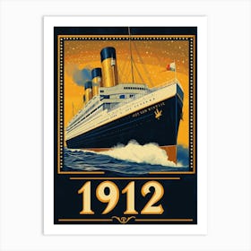 Aihrgdesign A Vintage Travel Poster For The Maiden Voyage Of Art Print