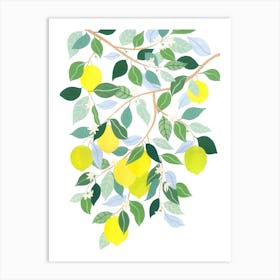 Mediterranean Plant Lemon Tree Botanical Painting Art Print