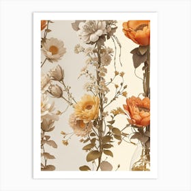 Depict The Lifecycle Of A Vintage Floral Art Print