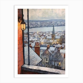 Winter Cityscape Plymouth United Kingdom Art Print