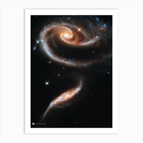 Colliding Galaxy Pair Arp 273 (2011) (NASA Hubble Space Telescope) — space poster, science poster, space photo Art Print