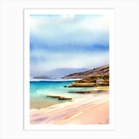 Playa De Zahara De Los Atunes, Cadiz, Spain Watercolour Art Print