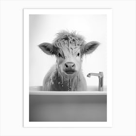 Cow In The Bath Art Print