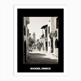 Poster Of Rhodes, Greece, Mediterranean Black And White Photography Analogue 2 Art Print